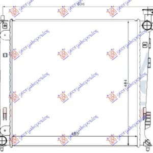 HLADNJAK MOTORA 1.7/2.0 CRDi DIZEL (MAN) (485x485x16) (KOREJA) - HYUNDAI iX35/TUCSON 2010-2015 (LM/EL/ELH)