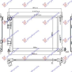 HLADNJAK MOTORA 1.2/1.4i BENZIN (MAN) (500x380x16) - HYUNDAI i20 I 2012-2014 (BA/IA)