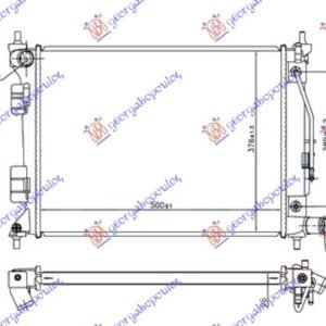 HLADNJAK MOTORA 1.4i BENZIN (AUTO) (500x375x26) - HYUNDAI i20 II (H/B) 2014-2018 (GB/IB)