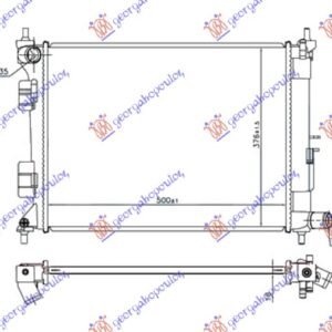 HLADNJAK MOTORA 1.2/1.4i BENZIN (MAN) (500x375x16) (NISSENS) - HYUNDAI i20 II (H/B) 2014-2018 (GB/IB)