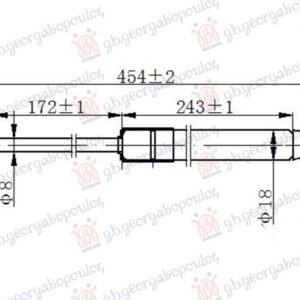 AMORTIZER GEPEK VRATA (454L-435N) - HYUNDAI i20 II 2018-2020 (GB/IB)