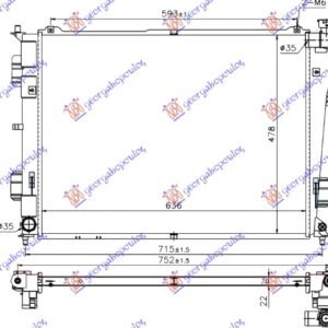 HLADNJAK MOTORA 2.0/2.4 (MAN) BENZIN (635x480x16) - HYUNDAI SONATA 2011-2015 (YF)