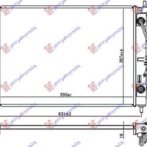 HLADNJAK MOTORA 1.6 BENZIN (AUTO) (+/-AC) (55x39.7x1.6) - HYUNDAI i30 5D 2012-2014 (GD)