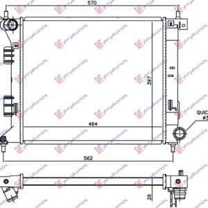 HLADNJAK MOTORA 1.6 T-GDI BENZIN (MAN) (464x397x26) - HYUNDAI i30 5D 2012-2014 (GD)