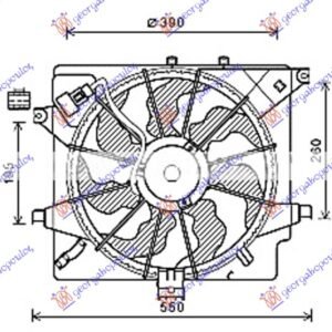 VENTILATOR KOMPLET (DIZEL) (HALLA TIP) - HYUNDAI i30 5D 2012-2014 (GD)
