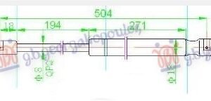 AMORTIZER GEPEK VRATA (504L-355N) - HYUNDAI i30 5D 2012-2014 (GD)