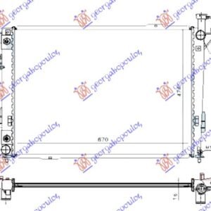 HLADNJAK MOTORA 2.4-3.3-3.5 BENZIN (AUTO) (670x475x16) - HYUNDAI SANTA FE 2009-2012 (CM)