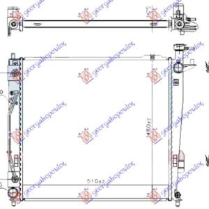 HLADNJAK MOTORA 2.0/2.2 CRDi DIZEL (AUTO) (510x480x26) (HALLA TIP) - HYUNDAI SANTA FE 2009-2012 (CM)