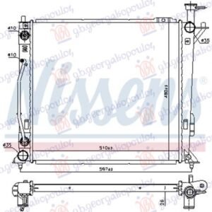HLADNJAK MOTORA 2.0/2.2 DIZEL (AUTO) (510x480) - HYUNDAI SANTA FE 2016-2018 (DM/DMA)