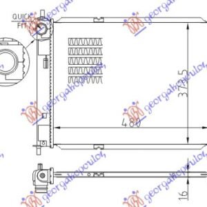 HLADNJAK MOTORA 1.4/1.6 CRDI (MAN) (+/-AC) (48x37.3) - HYUNDAI iX20 2011- (JC)