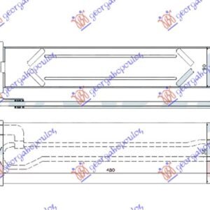 HLADNJAK INTERKULERA 2.5 CRDi DIZEL (480x135x90) 10- - HYUNDAI H1 STAREX 2007-2018 (A1)