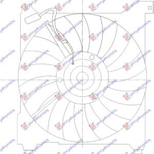 VENTILATOR KOMPLET (BENZIN/DIZEL) (390mm) - HYUNDAI TRAJET 2004-2008 (F0)