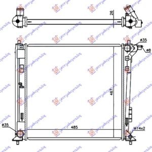 HLADNJAK MOTORA 1.6 GDi TURBO BENZIN / 1.7/2.0 CRDi DIZEL (490x470) (CESKA) - HYUNDAI TUCSON II 2015-2018 (TL/TLE)