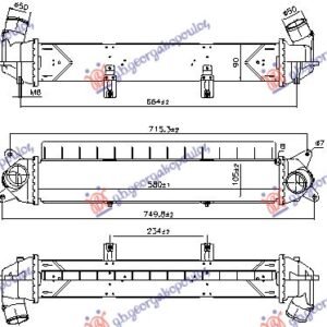 HLADNJAK INTERKULERA 1.0 BENZIN (580x108x90) (NISSENS) - HYUNDAI KONA 2017-2020 (0S/0SE/0SI)