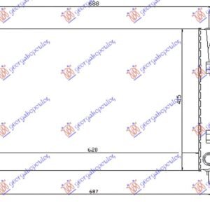 HLADNJAK MOTORA ZA SVE MODELE BENZIN/DIZEL (620x415x34) - JAGUAR X-TYPE 2001-2009 (X400)