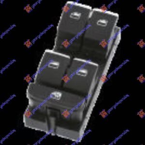 PREKIDAC U PREDNJIM VRATIMA CRNI/HROM (4 TASTERA) (10PIN) - SEAT LEON 2013-2017 (5F1)