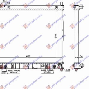 HLADNJAK MOTORA 2.9 TD DIZEL (AUTO) (510x660x26) - SSANGYONG REXTON 2004-2010 (GAB)