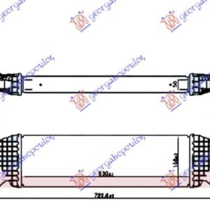 HLADNJAK INTERKULERA 1.0-1.4 TURBO BENZIN (520x160x50) - SUZUKI SX4 S-CROSS 2013-2016 (JY)
