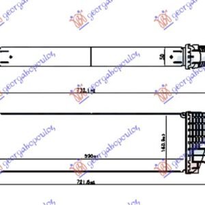 HLADNJAK INTERKULERA 1.6 DDiS DIZEL (520x160x50) - SUZUKI SX4 S-CROSS 2013-2016 (JY)
