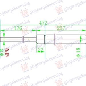AMORTIZER GEPEK VRATA (472L-400N) - SUZUKI SX4 S-CROSS 2013-2016 (JY)