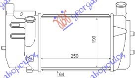 HLADNJAK INTERKULERA 1.4 D4D DIZEL (250x190x64) - TOYOTA YARIS III 2011-2014 (P13)