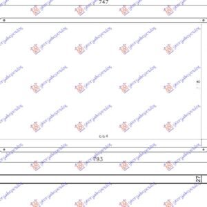 HLADNJAK MOTORA 2.2 D4D DIZEL (AUTOMATSKI) (+/-AC) (664x378) (KOYO) - TOYOTA AVENSIS 2008-2012 (T27)