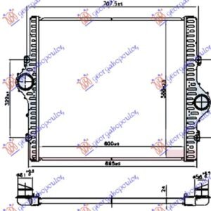 HLADNJAK INTERKULERA 3.0 D4D DIZEL (600x568x24) (NISSENS) - TOYOTA LAND CRUISER PRADO 150 2009-2013 (J15)