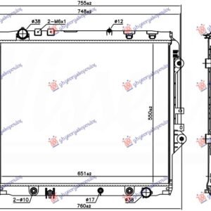 HLADNJAK MOTORA 2.4/2.8D DIZEL (AUTO) (550x650x27) (KOYO) - TOYOTA HI-LUX 2WD/4WD 2015-2020 (N1)
