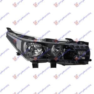 FAR ELEKTRICNI CRNI SA LED DNEVNIM SVETLOM (ULO) - TOYOTA COROLLA SDN 2013-2016 (E 18)