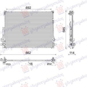 HLADNJAK MOTORA 2.0 BENZIN/HIBRID (690x551) (NISSENS) - VOLVO XC90 2020- (256)