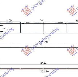 HLADNJAK INTERKULERA 1.5 (T2-T3-T4-T5 HIBRID) 2.0 (T4) BENZIN - 2.0 (D3) DIZEL (620x150x64) - VOLVO XC40 2017-2023 (536)