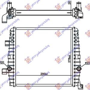 HLADNJAK MOTORA DODATNI 3.0 TSI HIBRID (AUTO) (29x27.8x2.6) - VW TOUAREG 2010-2014 (7P5/7P6)