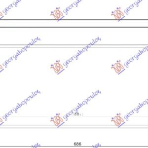 HLADNJAK MOTORA 1.0 Tsi BENZIN (590x260x26) - VW UP 2016-2019 (121/122/123/BL1/BL2/BL3)