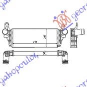 HLADNJAK INTERKULERA 2.0i 16V TFSi - 2.0BiTDi(715x215) - VW TRANSPORTER 2010-2015 (T5) (7HA/7HH/7EA/7EH)