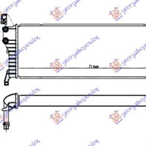 HLADNJAK MOTORA DODATNI 2.0 TDi (110/150KW) DIZEL (715x245x50) - VW TRANSPORTER 2015-2019 (T6) (SGA/SGH/SHA/SHH)