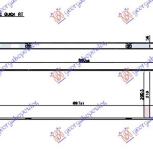 HLADNJAK MOTORA DODATNI 2.0 TDi (62/75KW) DIZEL (695x210x26) - VW TRANSPORTER 2015-2019 (T6) (SGA/SGH/SHA/SHH)