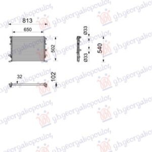 HLADNJAK MOTORA 1.4/2.0 BENZIN - 2.0 DIZEL (650x494) (NISSENS) - VW SHARAN 2010-2022 (7N1/7N2)