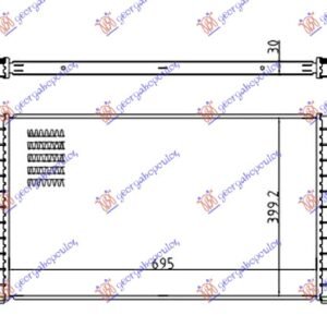 HLADNJAK INTERKULERA 2.5 TDi DIZEL (695x400x30) - VW TRANSPORTER 1997-2003 (T4) (70A/70H/7DA/7DH)
