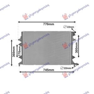 HLADNJAK MOTORA DODATNI 1.4 BENZIN TSI / 2.0 DIZEL TDI (620x460x27) - VW TIGUAN 2011-2016 (5N)