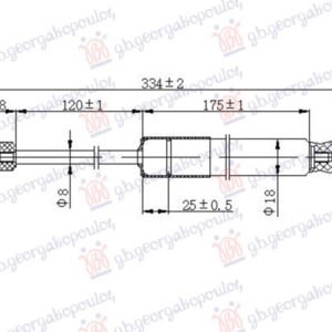 AMORTIZER GEPEK VRATA (334L-480N) - TESLA MODEL 3 2017-2023 (5YJ3)